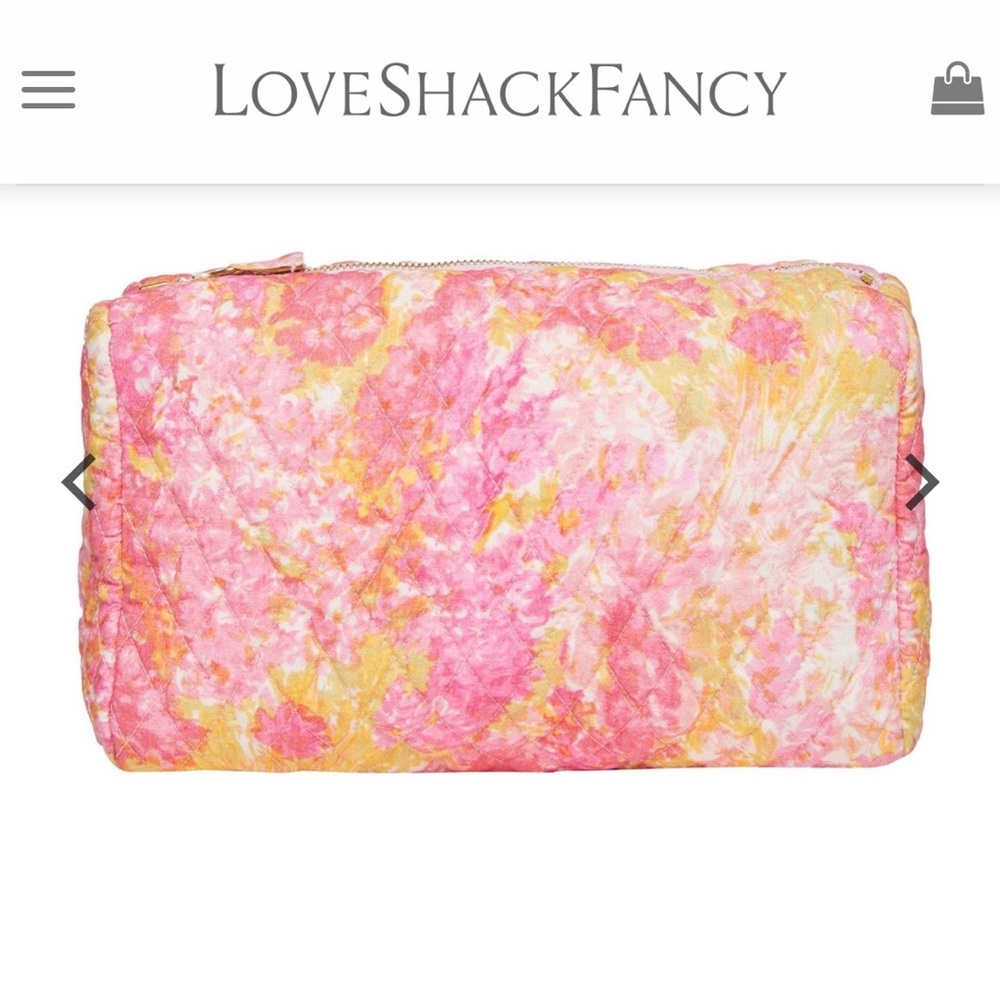 Love Shack Fancy Octavia Cosmetic Bag in Swaying Coral - New With Tags